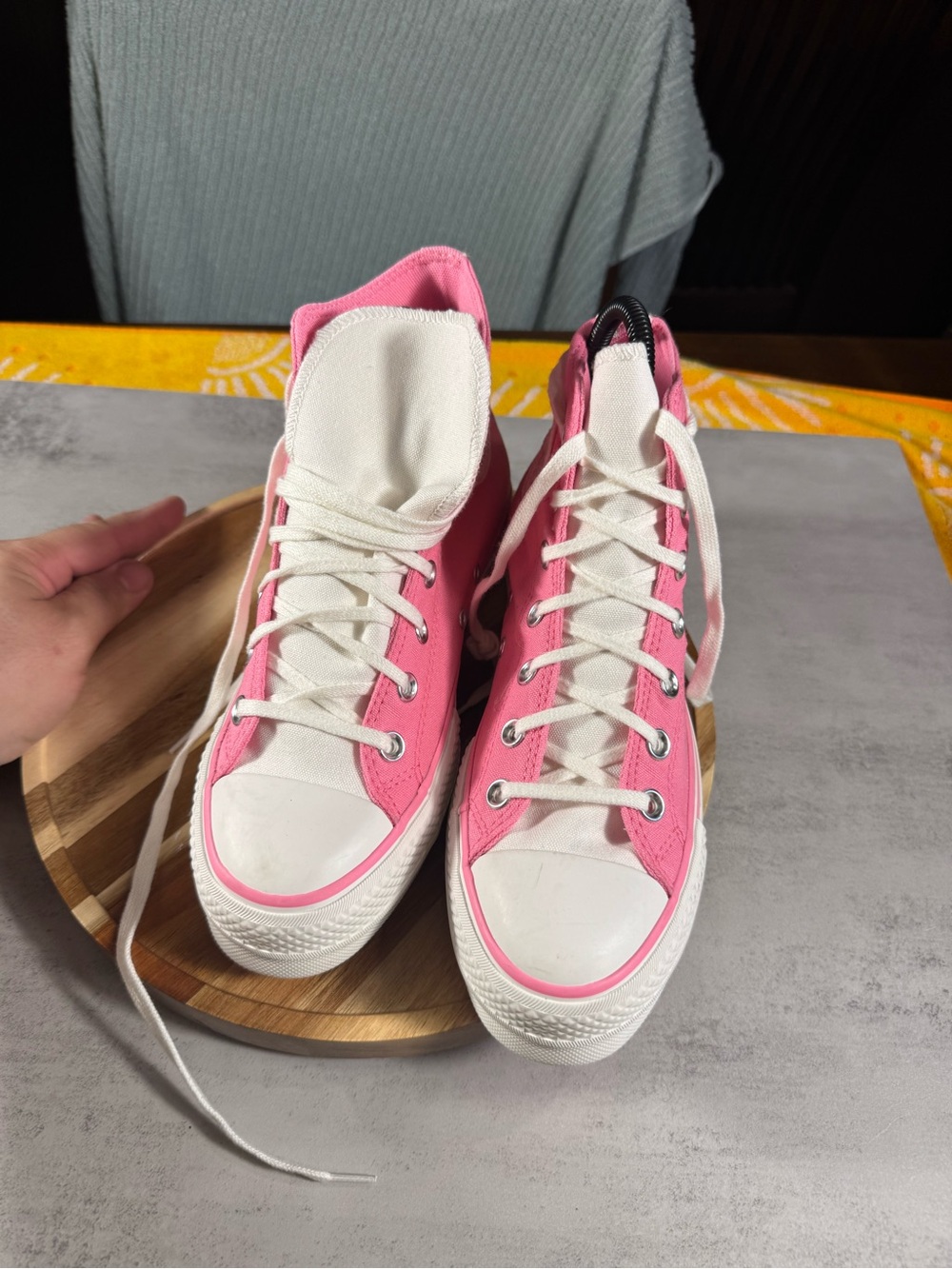 Converse CTAS Lift Hi Women 7. Oops Pink Canvas High Top Sneakers - Picture 6 of 7